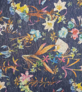Printed Angora Jersey Knit - Floral