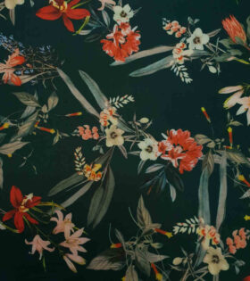 Printed Bon Bon - Bottle Green - Floral