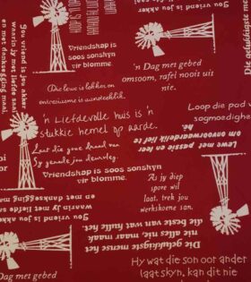 Printed Mini-Matt - Afrikaans - Maroon & White