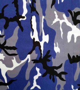 Printed T/C Twill - Camouflage - Blue, Grey & Black