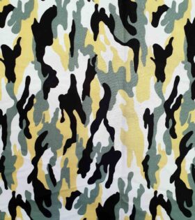 Printed T/C Twill - Camouflage - Yellow, Army Green & Black