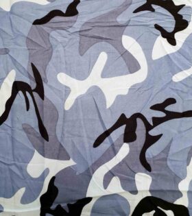 Printed T/C Twill - Camouflage - Grey, White & Black