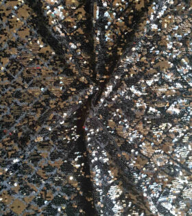 Velvet Barfi Sequins - Black