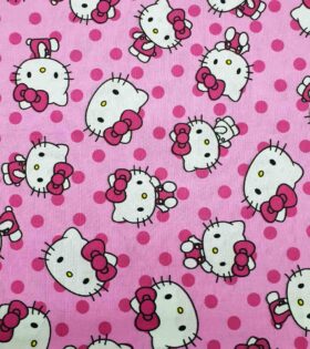 Printed Sheeting - Hello Kitty - Pink