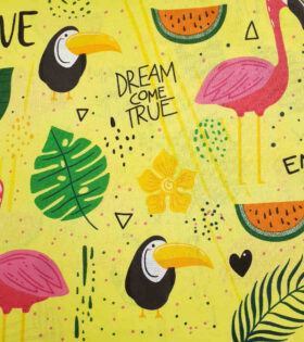 Printed Sheeting - Flamingo - Yellow