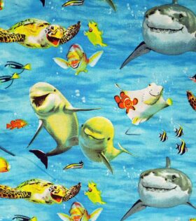 Printed Sheeting - Ocean - Turquoise