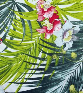 Printed Sheeting - Floral - White