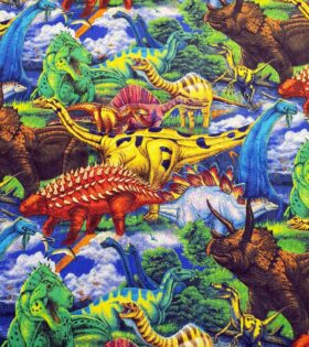 Printed Sheeting - Dinosaur - Multicolored