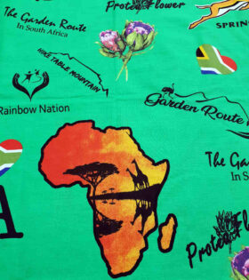 Printed Sheeting - I Love SA - Green
