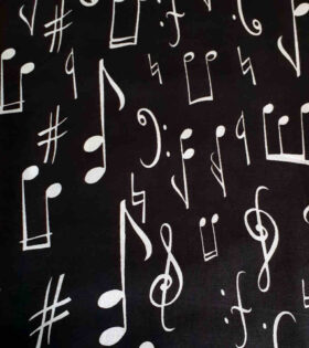 100% Turkish Printed Cotton - Musical Notes