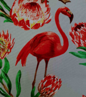 Printed Mini-Matt - Protea & Flamingo - Grey