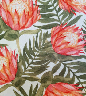 Printed Mini-Matt - Protea - White