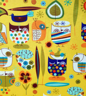 Printed Mini-Matt - Owls - Yellow
