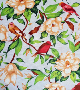 Printed Mini-Matt - Birds & Flowers - Light Grey