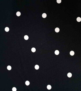 Printed Scuba Crepe - Dots - Navy & White