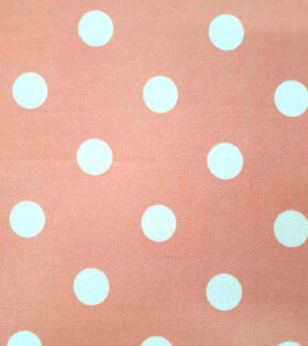 Printed Scuba Crepe - Dots - Pink & White