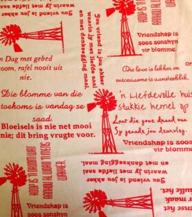 Printed Mini-Matt - Afrikaans - Beige & Red