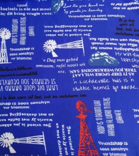 Printed Mini-Matt - Afrikaans - Royal Blue & White