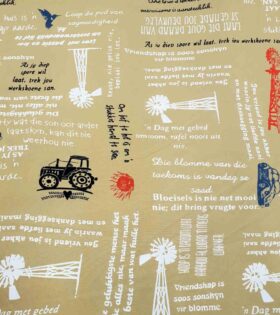 Printed Mini-Matt - Afrikaans - Beige & White