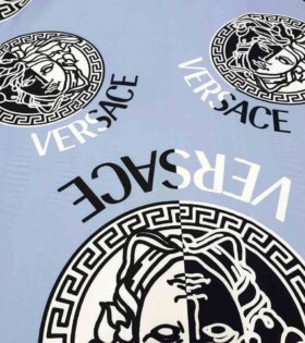 Designer Silk Satin - Versace - Baby Blue