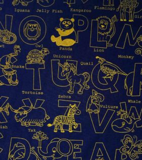 100% Printed Cotton - Safari Alphabet