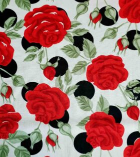 Printed Mini-Matt - Roses & Dots - Black