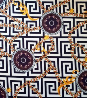 Designer Silk Satin - Chains - White