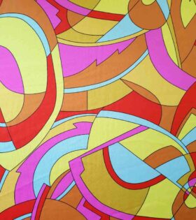 Designer Silk Satin - Abstract - Multicolored