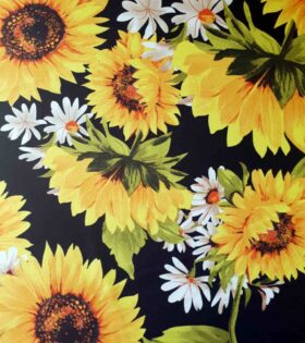Printed Mini-Matt - Sunflowers - Black