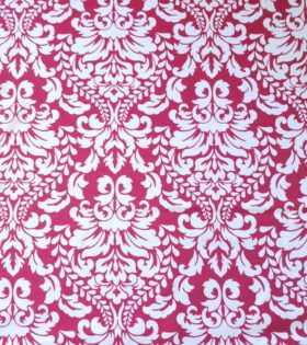 Printed Mini-Matt - Damask - Red & White