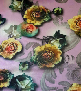 Printed Power Mesh - Floral - Pink