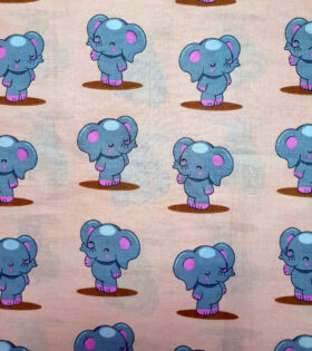100% Imported Printed Cotton - Elephants