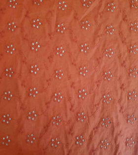 Embroidered Cotton Voile - Brown