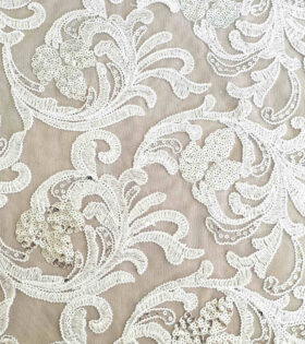 Hazel Embroidered Tulle - White