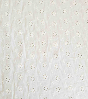 Embroidered Cotton Voile - White