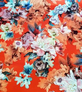 Digital Printed Duchess Satin - Floral