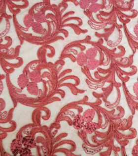 Hazel Embroidered Tulle - Maroon