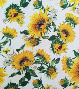 Printed Mini-Matt - Sunflower - White