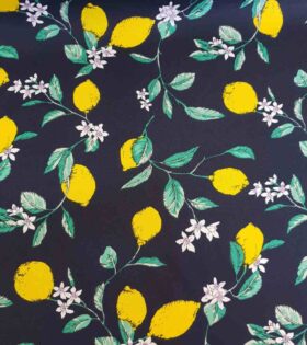 Printed Mini-Matt - Lemon - Navy Blue