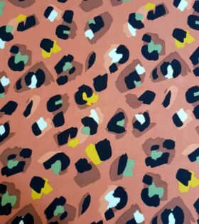 Rayon Challis - Leopard Print - Dusty Pink