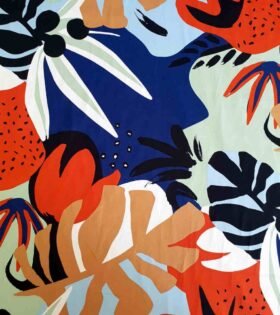Printed Cotton Poplin - Orange