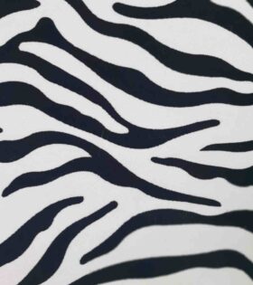 Flocked Scuba - Zebra Stripes - White