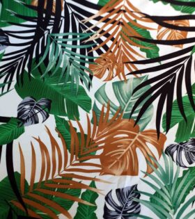Printed Mini-Matt - Leaves - White