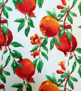 Printed Mini-Matt - Pomegranate - White
