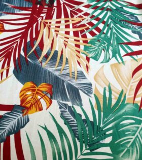 Printed Mini-Matt - Leaves - White