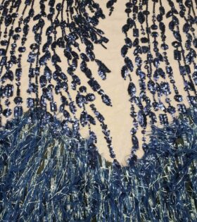Feather Sequins - Navy Blue