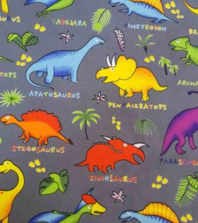 Printed Mini-Matt - Dinosaur - Grey