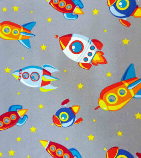 Printed Mini-Matt - Rockets - Grey