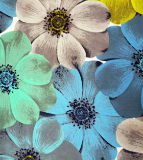 Printed Mini-Matt - Floral - Powder Blue