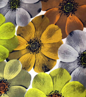 Printed Mini-Matt - Floral - Mustard